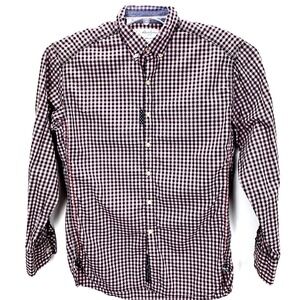 Robert Graham Men's Medium Pink/Black  Gingham Plaid Button Down Shirt (P30) EUC